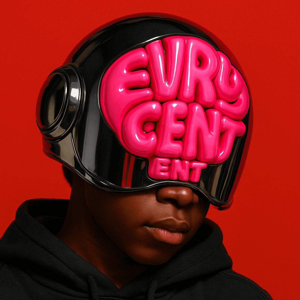 EVRY CENT ENT campaign image, helmet profile pose
